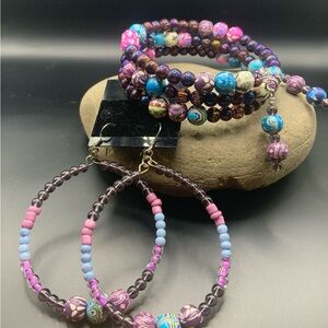 Colorful Beaded Bracelet and Earring Set